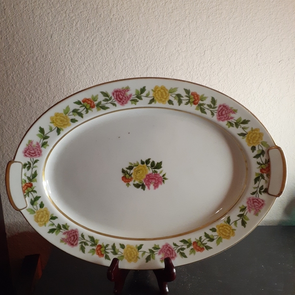 GORGEOUS VTG Mikado China 10"x15" Oval Platter Made in Occupied Japan. - Picture 5 of 6
